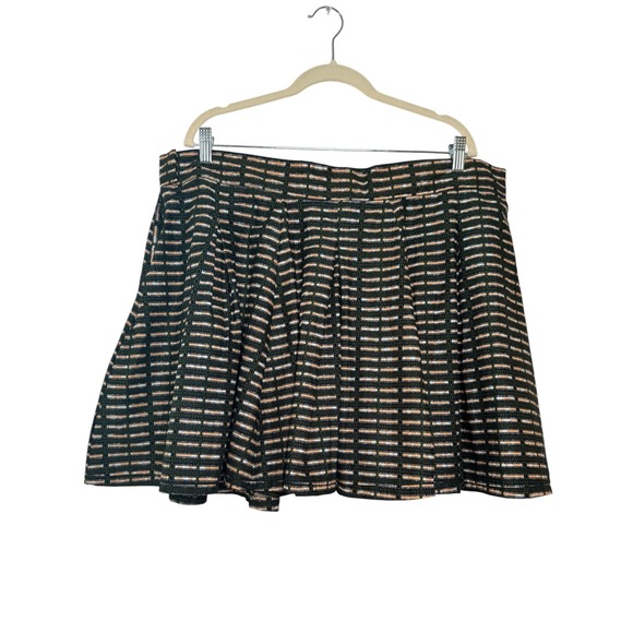 Francis Benedict Skirt XL‎ African Pleated Green Black Orange Pattern Cotton NEW - Picture 1 of 6
